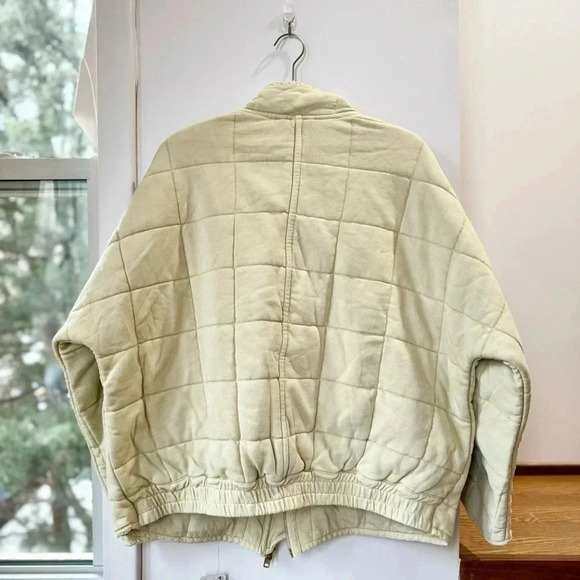 NWT Free People Dolman Jacket Quilted Knit Bomber Oversized Vanilla Cream Large - Picture 7 of 14